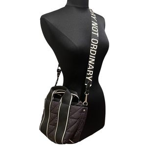 Zara Black Crossbody Bag with White Strap